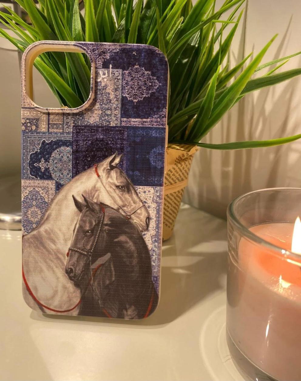 At Desenli Lüx Premium İçi Kadifeli Telefon Kılıfı KOD 005