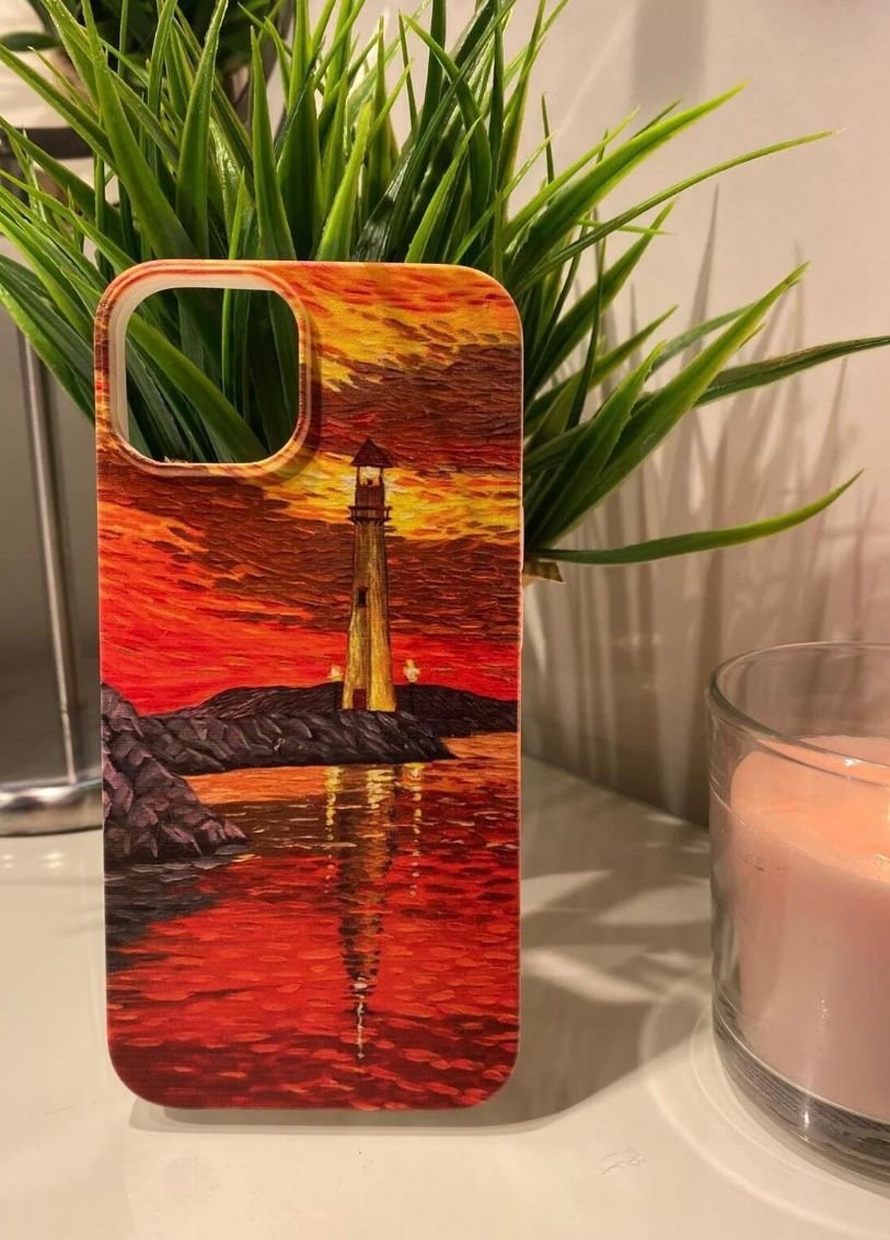 Deniz Feneri Temalı Lüx Premium İçi Kadifeli Telefon Kılıfı KOD 018