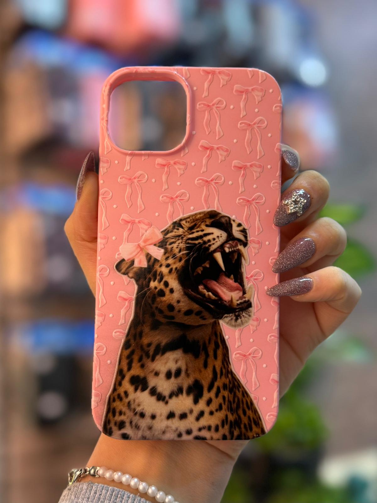 Leopar Temalı Lüx Premium İçi Kadifeli Telefon Kılıfı KOD 167