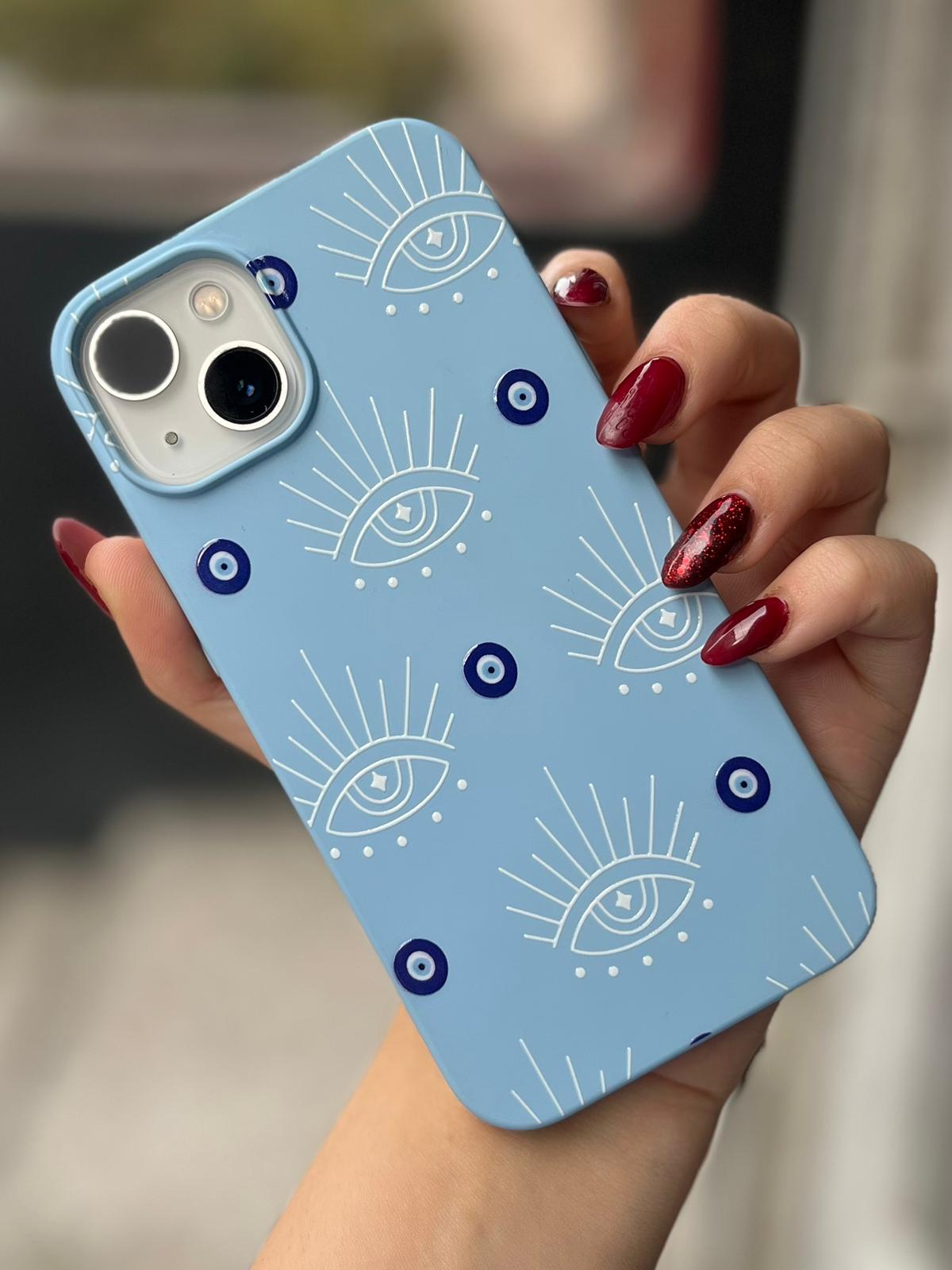 Göz Nazar Temalı Lüx Premium İçi Kadifeli Telefon Kılıfı KOD 161