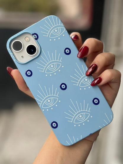 Göz Nazar Temalı Lüx Premium İçi Kadifeli Telefon Kılıfı KOD 161