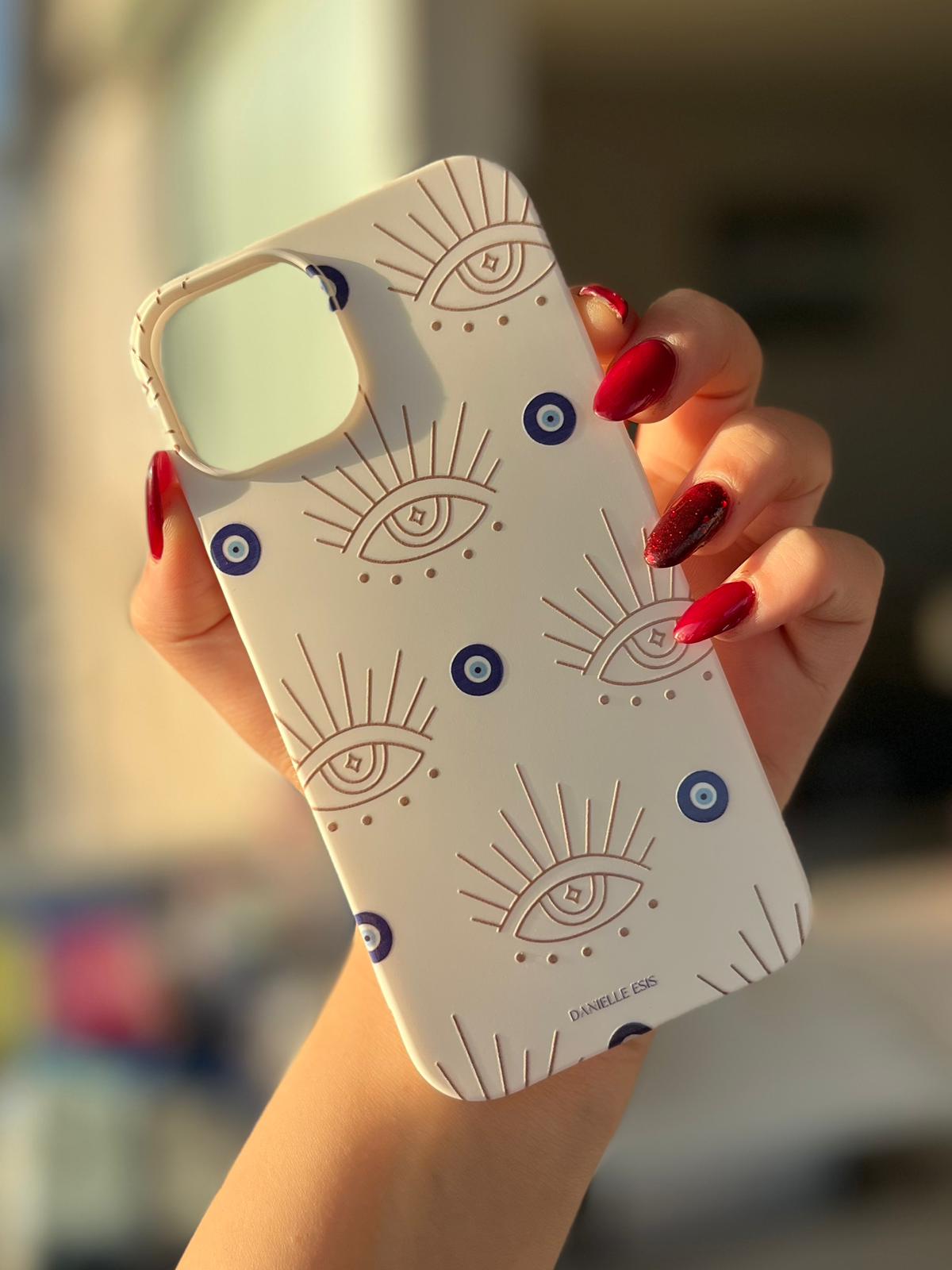 Göz Nazar Temalı Lüx Premium İçi Kadifeli Telefon Kılıfı KOD 155