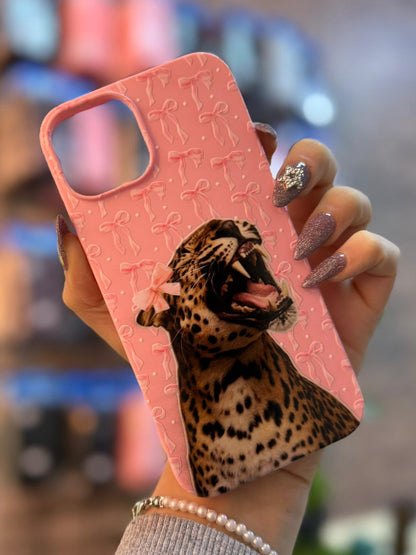 Leopar Temalı Lüx Premium İçi Kadifeli Telefon Kılıfı KOD 167