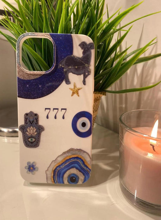 777 Nazar Temalı Lüx Premium İçi Kadifeli Telefon Kılıfı KOD 073