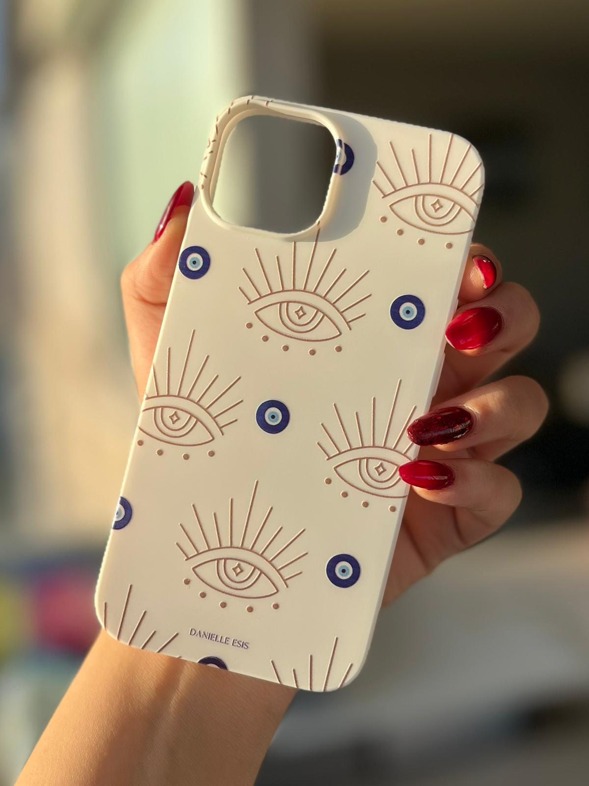 Göz Nazar Temalı Lüx Premium İçi Kadifeli Telefon Kılıfı KOD 155