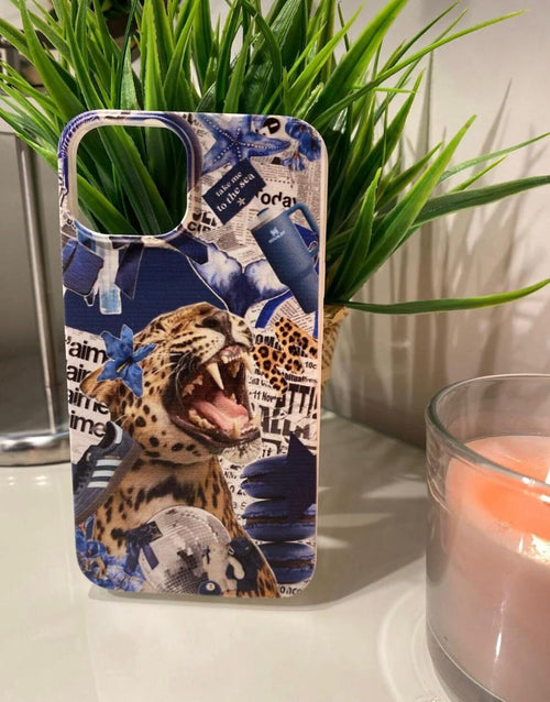 Leopar Temalı Lüx Premium İçi Kadifeli Telefon Kılıfı KOD 056