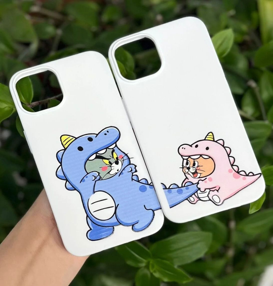 Tom ve Jerry Desenli Lüx Premium İçi Kadifeli Çift Telefon Kılıfı
