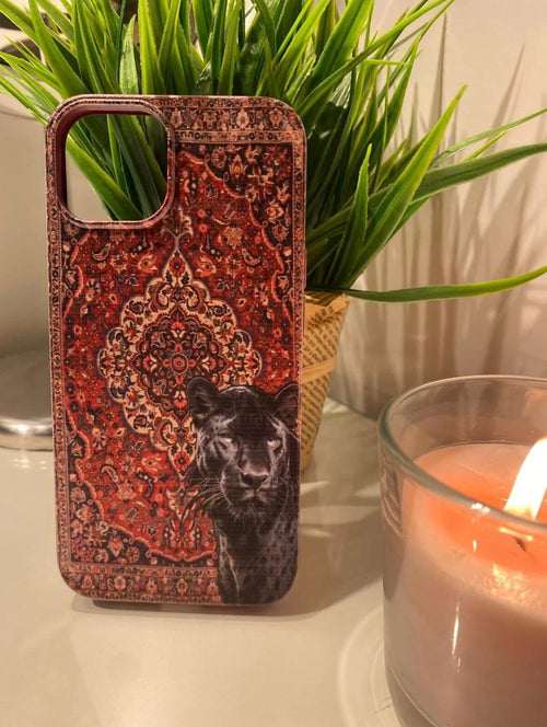 Leopar Halı Temalı Lüx Premium İçi Kadifeli Telefon Kılıfı KOD 033