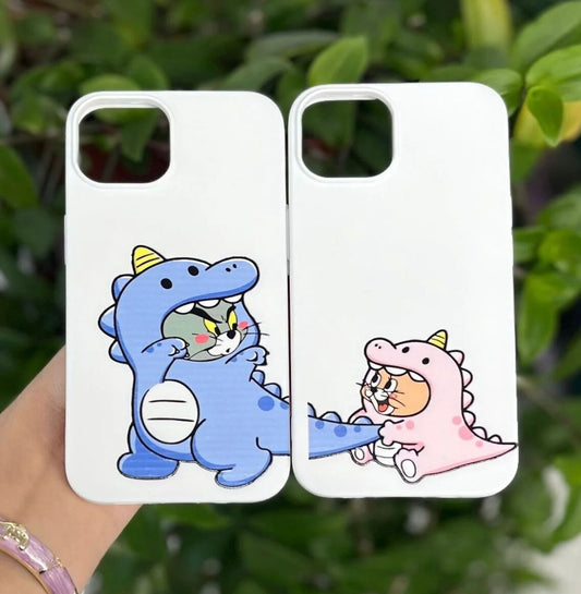 Tom ve Jerry Desenli Lüx Premium İçi Kadifeli Çift Telefon Kılıfı