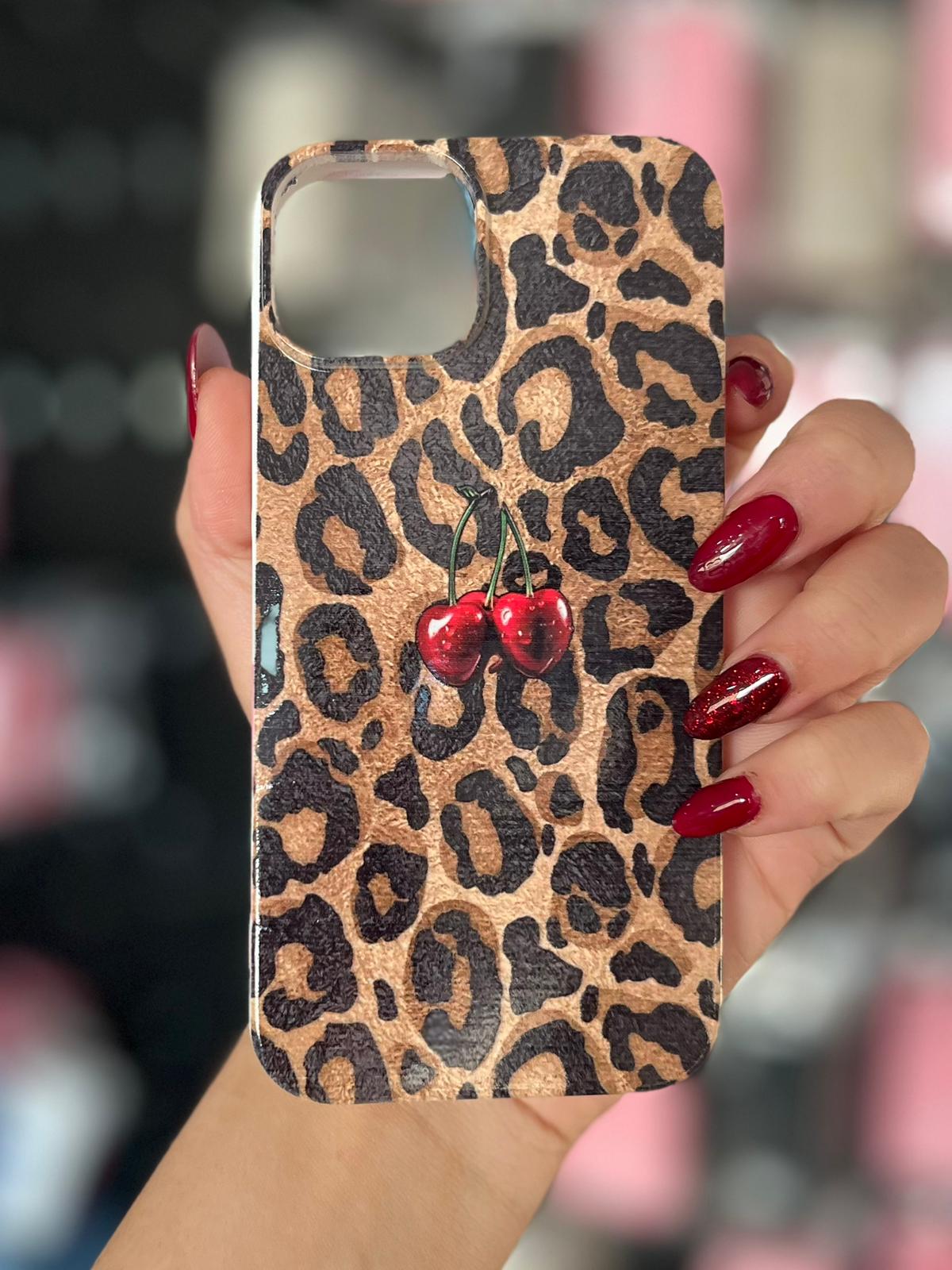 Kiraz Temalı Lüx Premium İçi Kadifeli Telefon Kılıfı KOD 110
