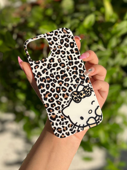 Benekli Hello Kitty Temalı Lüx Premium İçi Kadifeli Telefon Kılıfı KOD 136