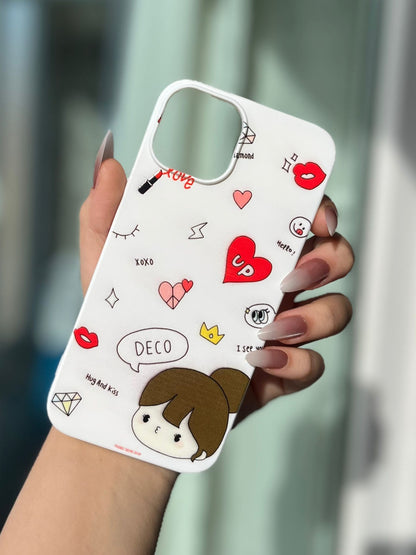 Kız Neşesi Temalı Lüx Premium İçi Kadifeli Telefon Kılıfı KOD 149