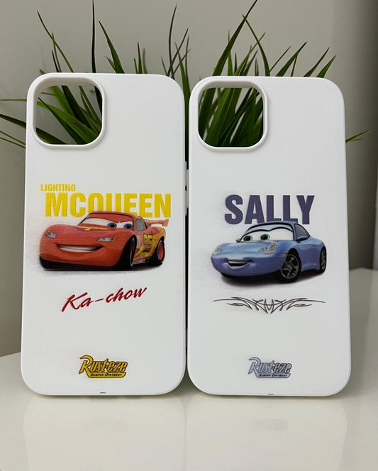 Sally ve McQueen Desenli Lüx Premium İçi Kadifeli Çift Telefon Kılıfı