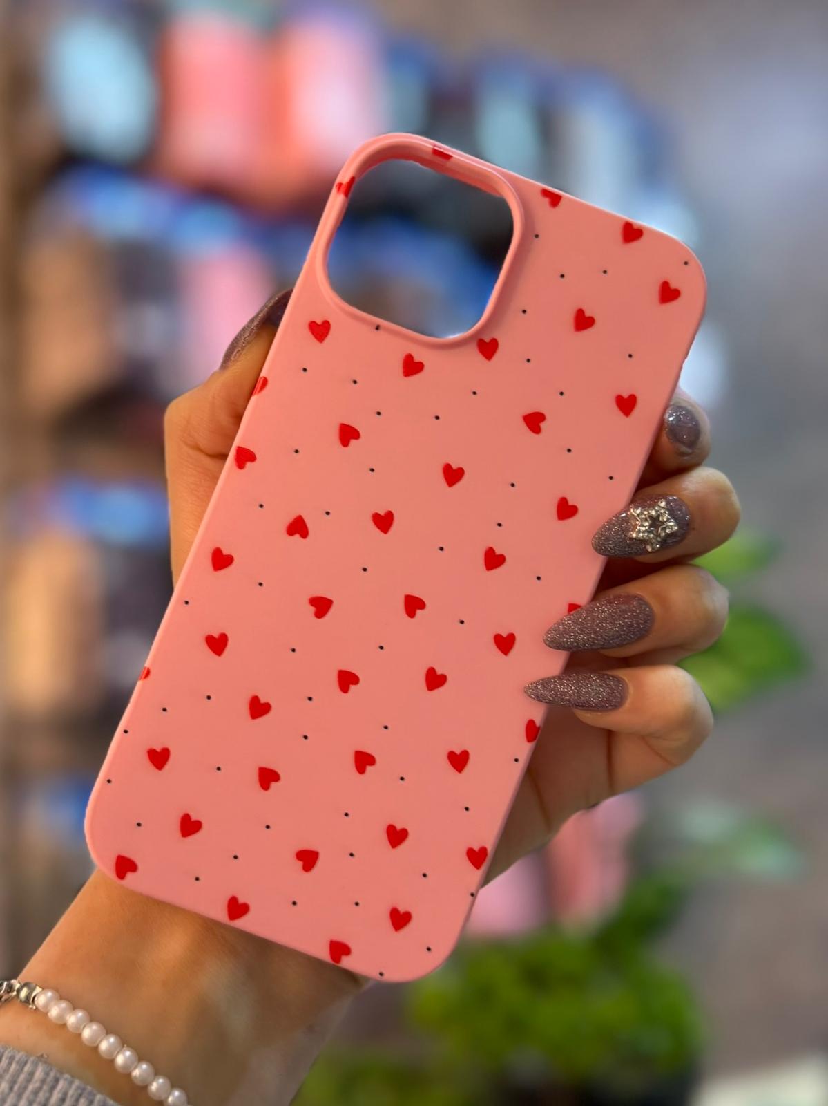 Kalp Temalı Lüx Premium İçi Kadifeli Telefon Kılıfı KOD 168