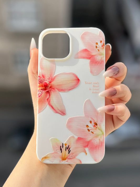 Çiçek Temalı Lüx Premium İçi Kadifeli Telefon Kılıfı KOD 151