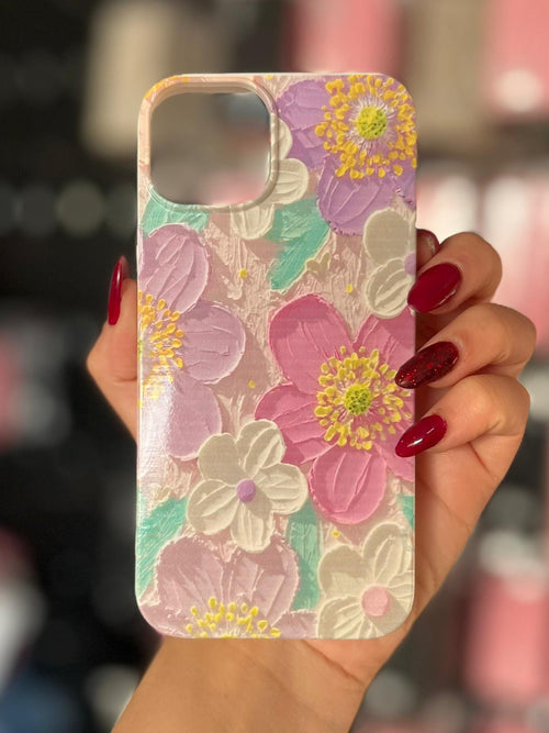 Çiçek Temalı Lüx Premium İçi Kadifeli Telefon Kılıfı KOD 112