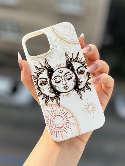 3'lü Güneş Temalı Lüx Premium İçi Kadifeli Telefon Kılıfı KOD 148