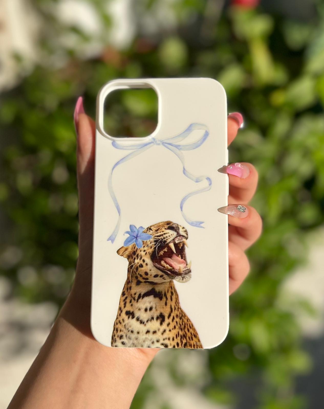 Leopar Temalı Lüx Premium İçi Kadifeli Telefon Kılıfı KOD 127
