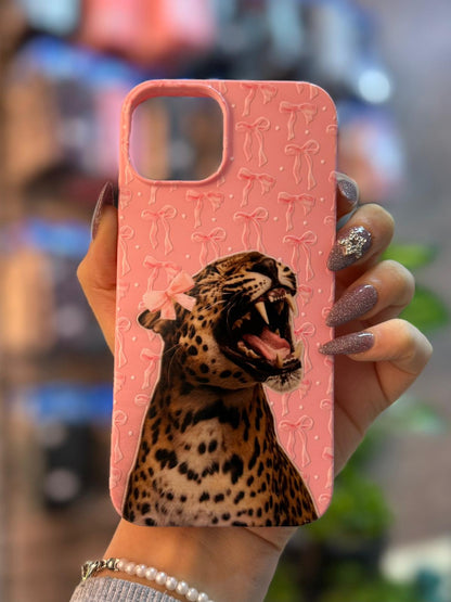 Leopar Temalı Lüx Premium İçi Kadifeli Telefon Kılıfı KOD 167