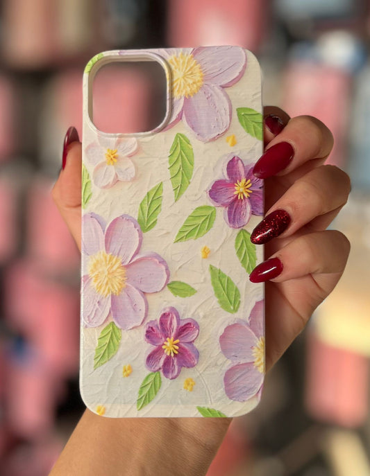 Çiçek Temalı Lüx Premium İçi Kadifeli Telefon Kılıfı KOD 108