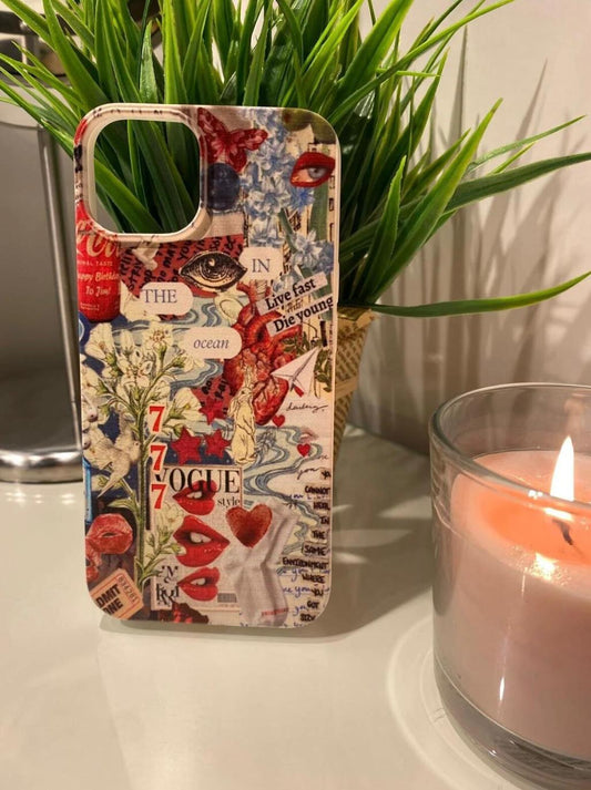 777 Dudak Ve Göz Desenli Lüx Premium İçi Kadifeli Telefon Kılıfı KOD 003
