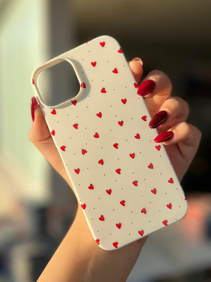 Kalp Temalı Lüx Premium İçi Kadifeli Telefon Kılıfı KOD 154